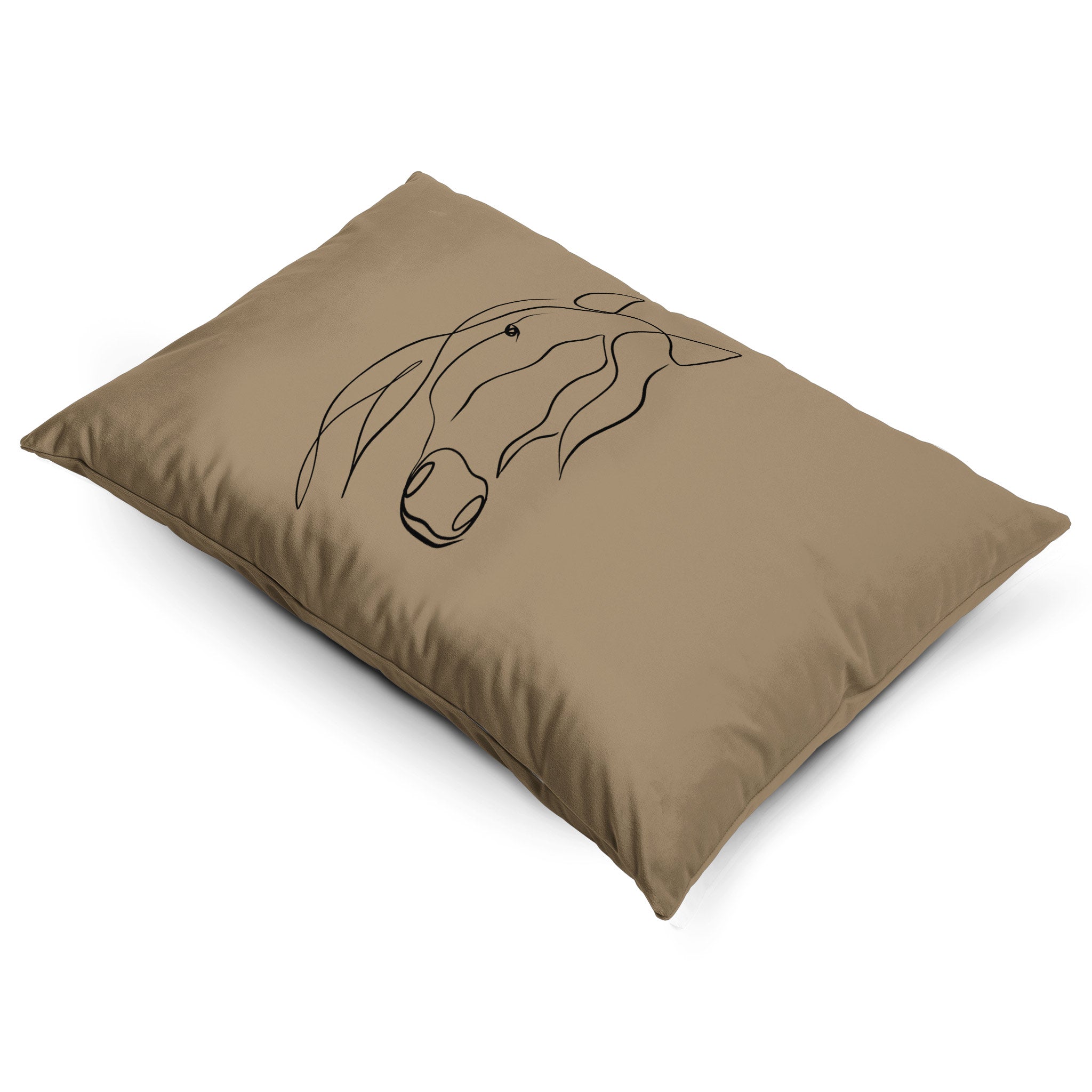 Horse | Sustainable Velvet Rectangle Cushion - Taupe 50 x 30 cm Cover Only by Izabela Peters