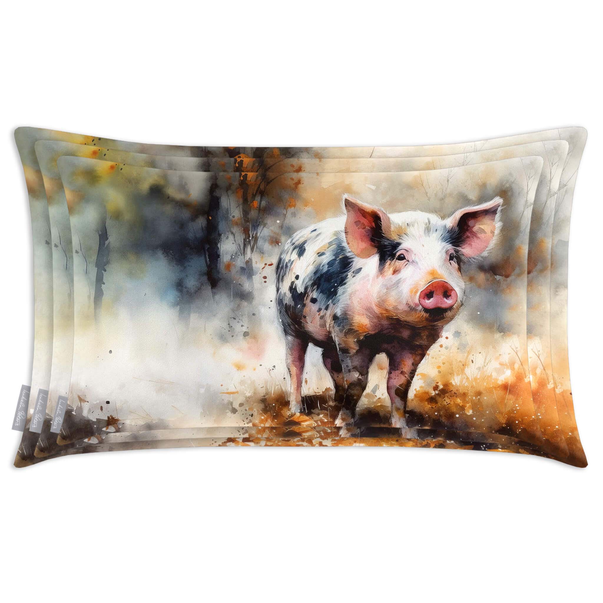 Pig | Sustainable Velvet Rectangle Cushion - 50 x 30 cm Cover Only Multicoloured by Izabela Peters