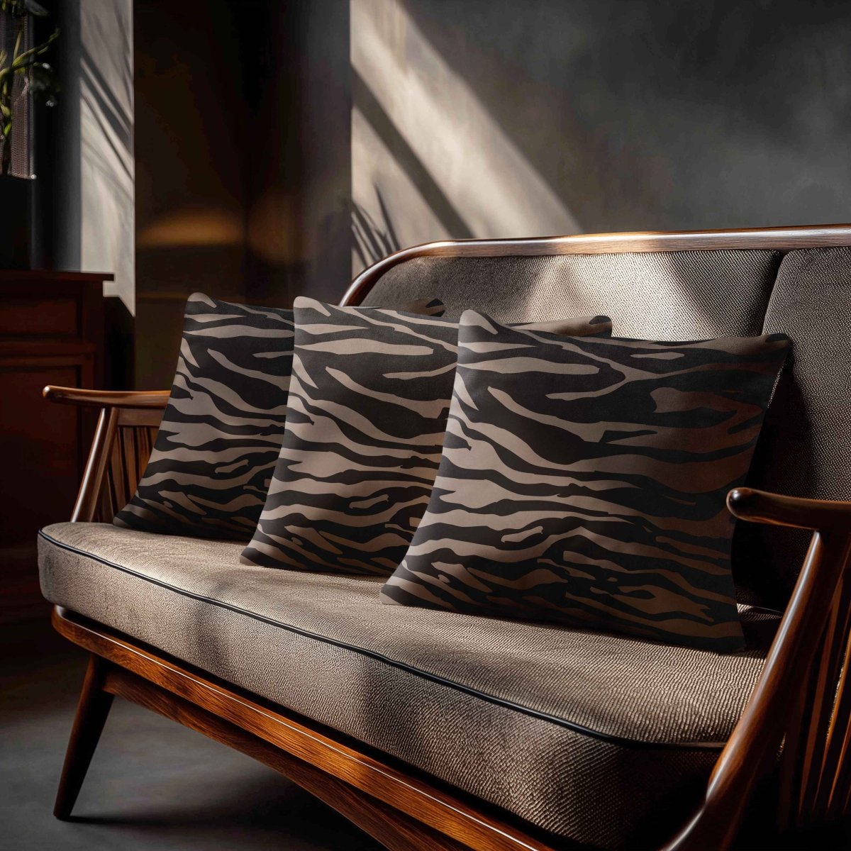 Zebra Print | Sustainable Velvet Cushion - Dovedale Stone 40 x 40 cm Standard by Izabela Peters