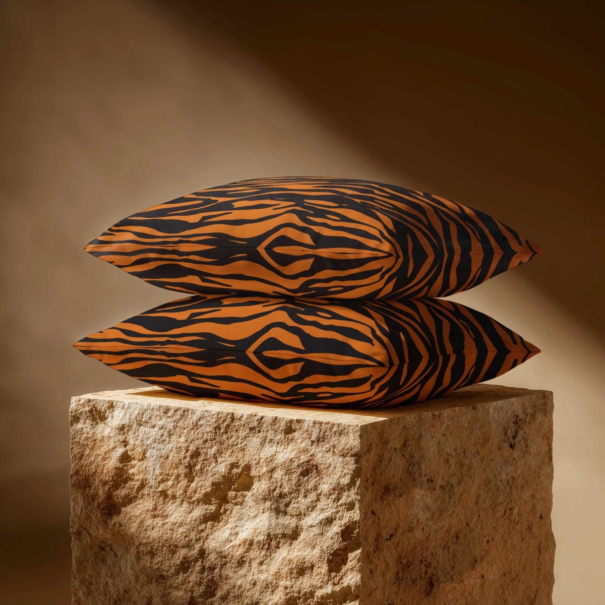 Zebra Print | Sustainable Velvet Rectangle Cushion - Orange 50 x 30 cm Standard by Izabela Peters