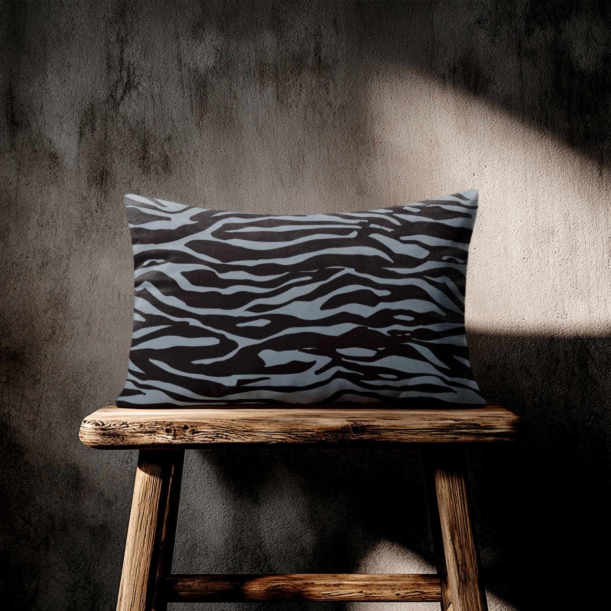 Zebra Print | Sustainable Velvet Rectangle Cushion - French Grey 50 x 30 cm Standard by Izabela Peters
