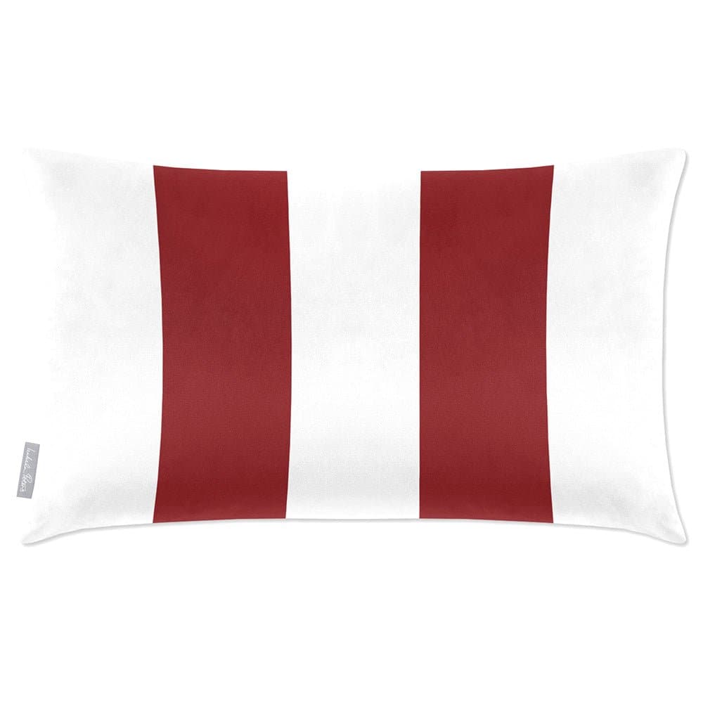 Luxury Eco-Friendly Velvet Rectangle Cushion - 2 Stripes  IzabelaPeters Raspberry Red 50 x 30 cm 