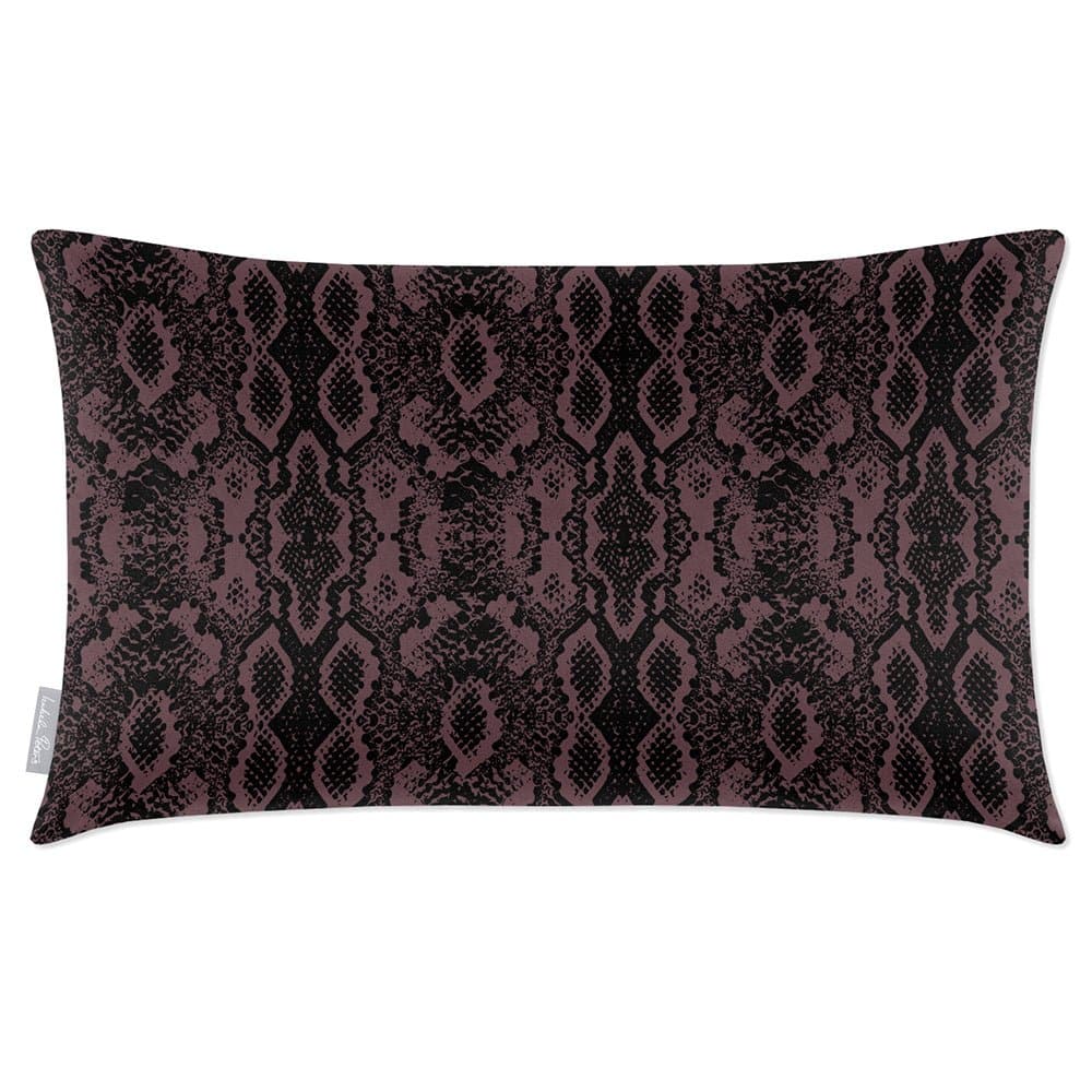 Luxury Eco-Friendly Velvet Rectangle Cushion - Exotic Snake  IzabelaPeters Italian Grape 50 x 30 cm 