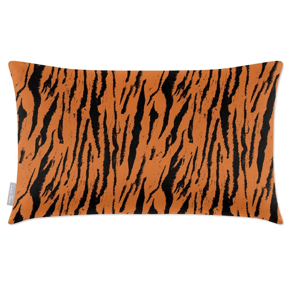 Luxury Eco-Friendly Velvet Rectangle Cushion - Tiger Print  IzabelaPeters Orange 50 x 30 cm 