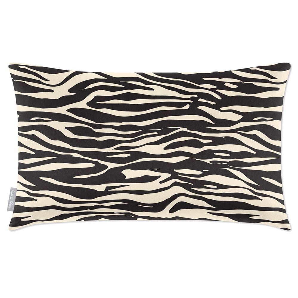 Luxury Eco-Friendly Velvet Rectangle Cushion - Zebra Print  IzabelaPeters Ivory Cream 50 x 30 cm 