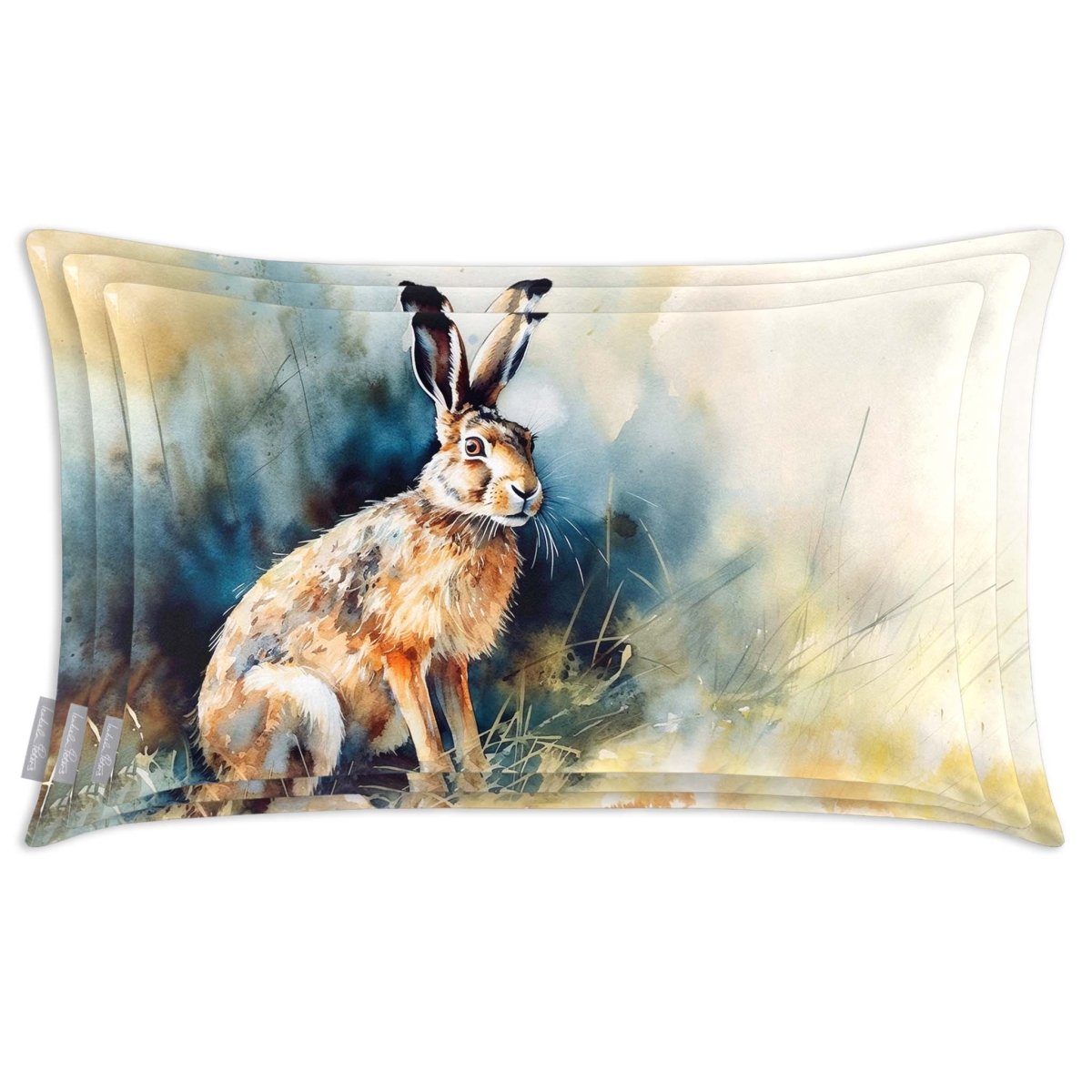 Hare | Sustainable Velvet Rectangle Cushion - 50 x 30 cm Cover Only Multicoloured by Izabela Peters