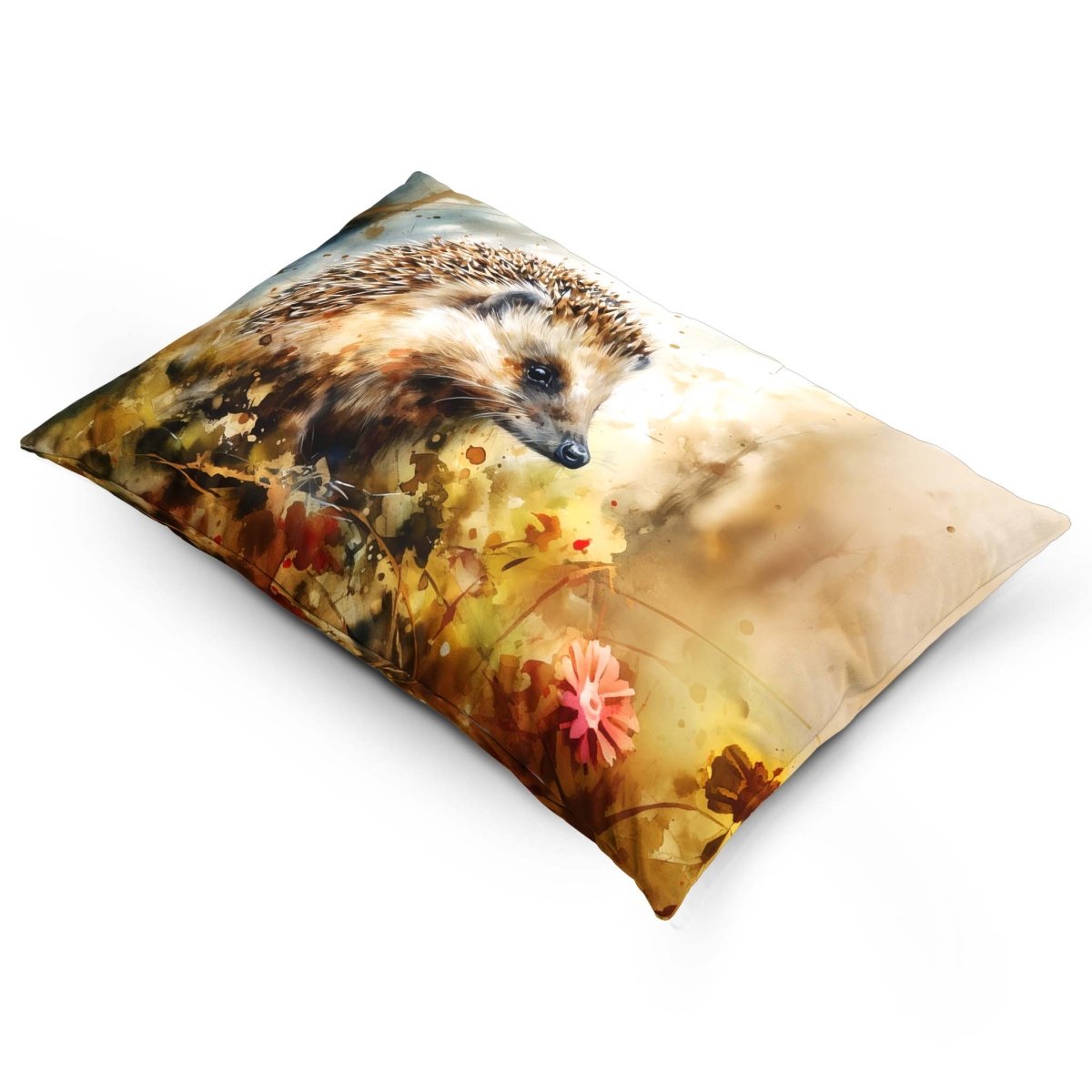 Hedgehog | Sustainable Velvet Rectangle Cushion - 50 x 30 cm Cover Only Multicoloured by Izabela Peters