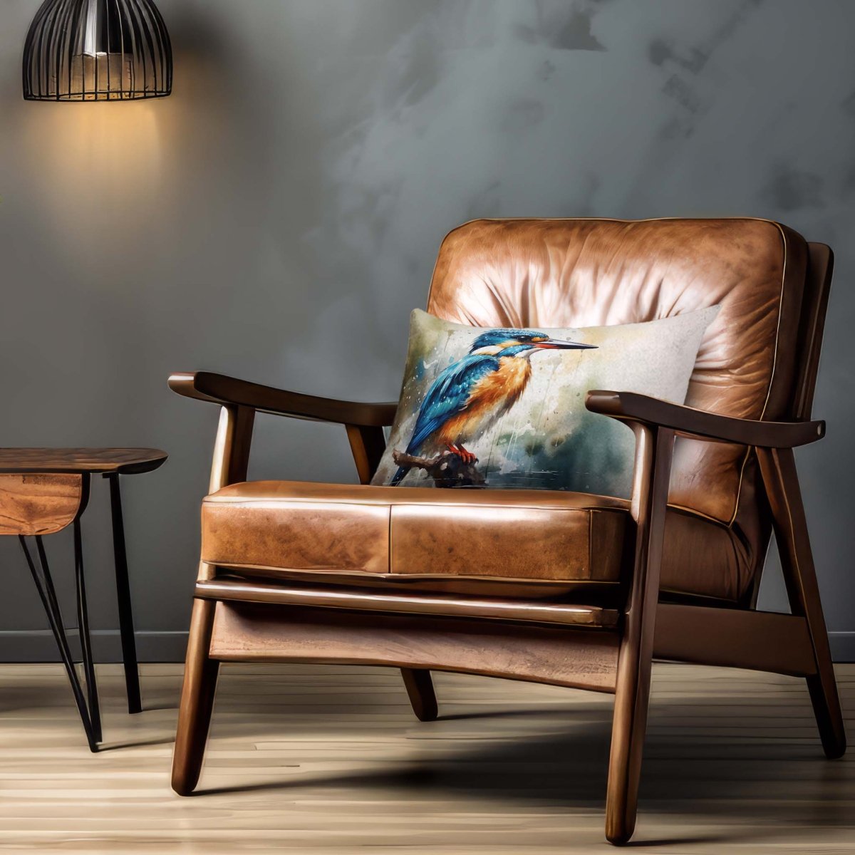 Kingfisher | Sustainable Velvet Rectangle Cushion - 50 x 30 cm Cover Only Multicoloured by Izabela Peters