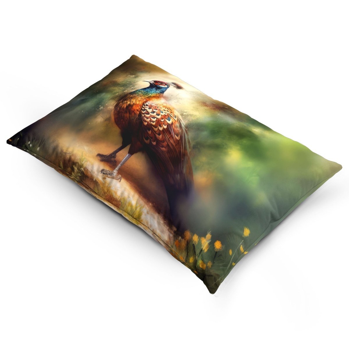 Pheasant | Sustainable Velvet Rectangle Cushion - 50 x 30 cm Cover Only Multicoloured by Izabela Peters