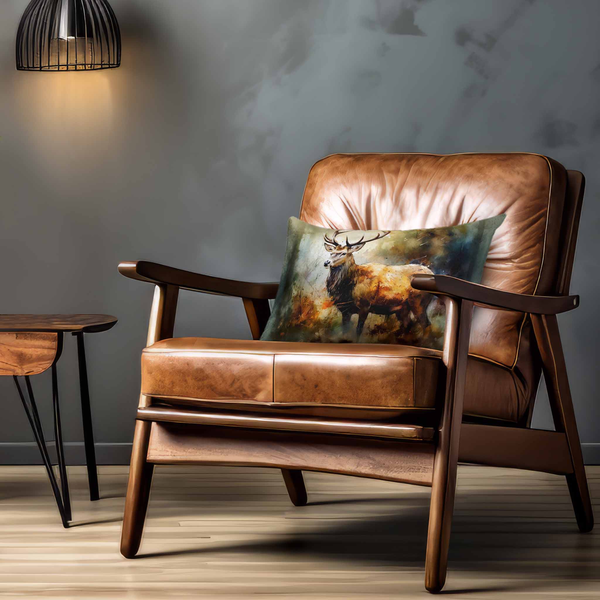 Stag | Sustainable Velvet Rectangle Cushion - 50 x 30 cm Cover Only Multicoloured by Izabela Peters
