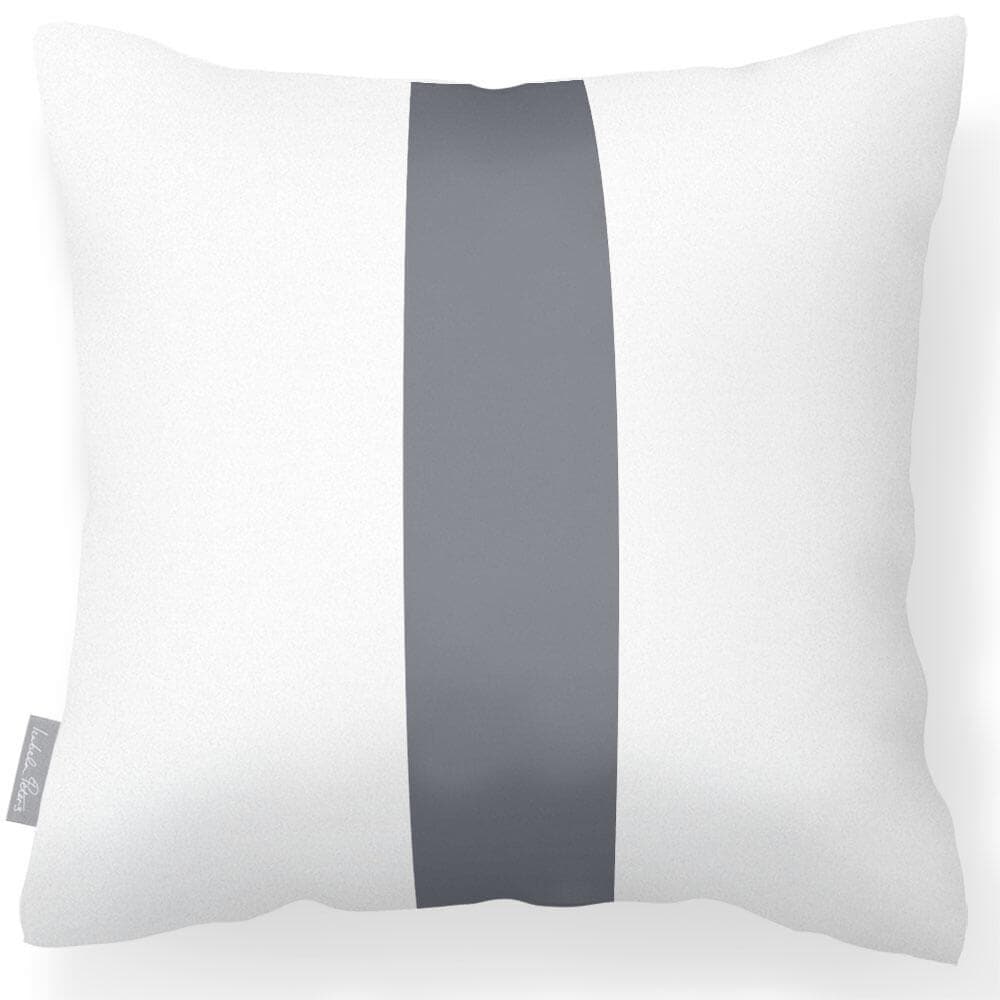 Outdoor Garden Waterproof Cushion - 1 Stripe - Grey 50 x 50 cm by Izabela Peters