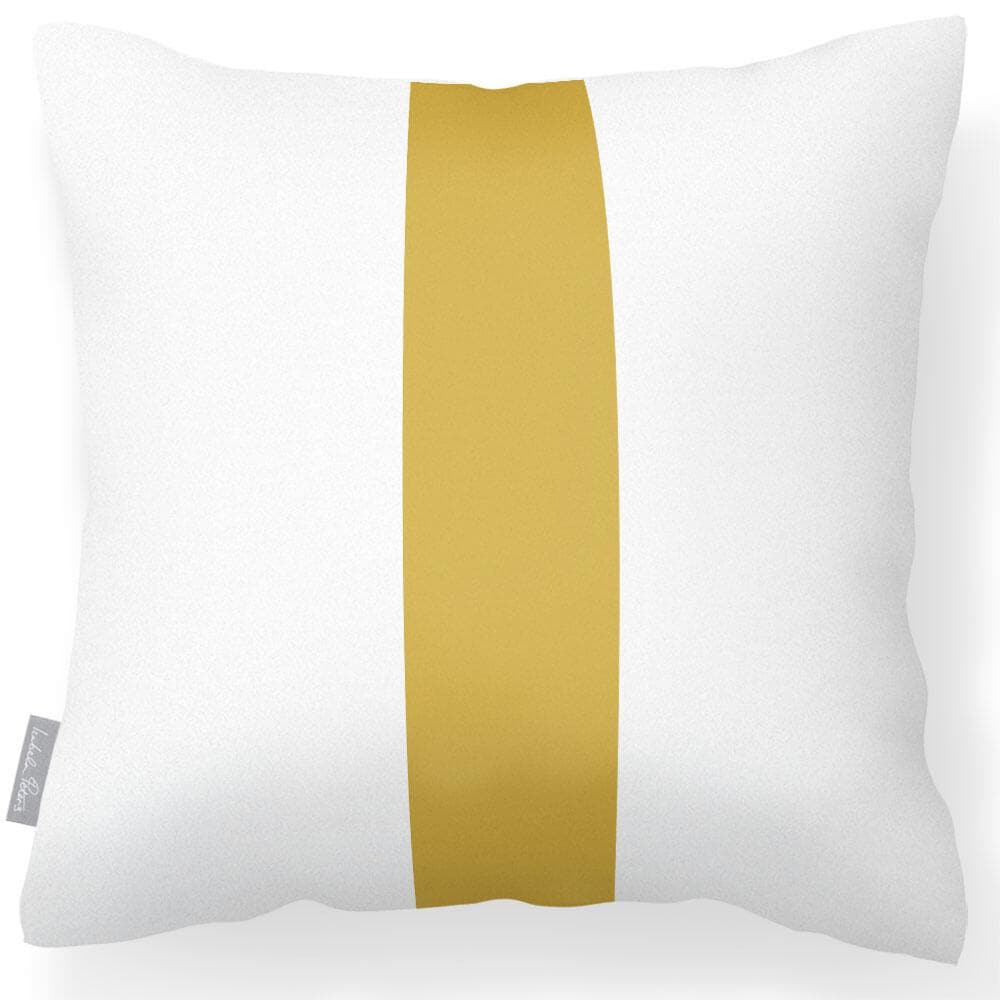 Outdoor Garden Waterproof Cushion - 1 Stripe - Mustard 50 x 50 cm by Izabela Peters