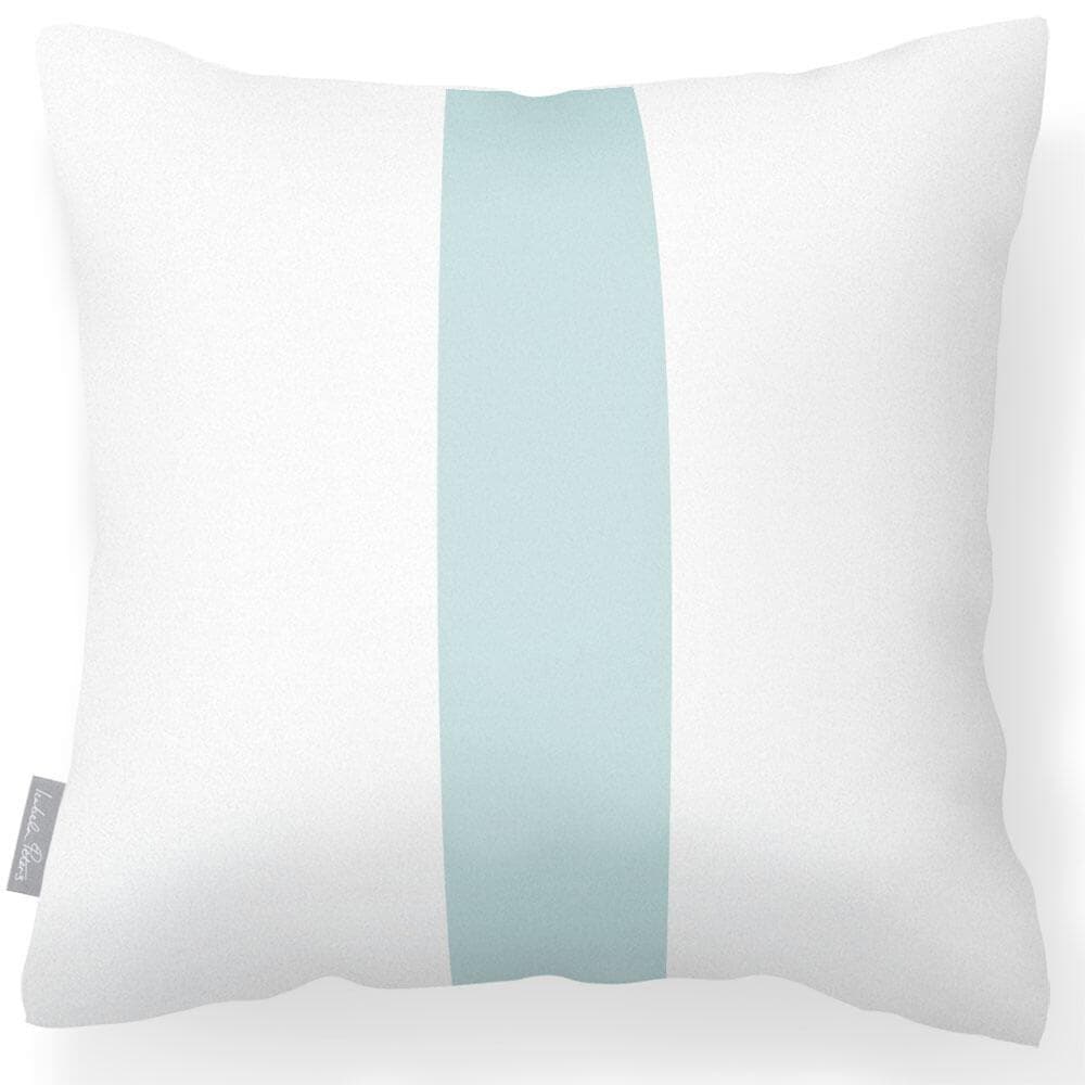 Outdoor Garden Waterproof Cushion - 1 Stripe in Duck Egg 50 x 50 cm | Izabela Peters