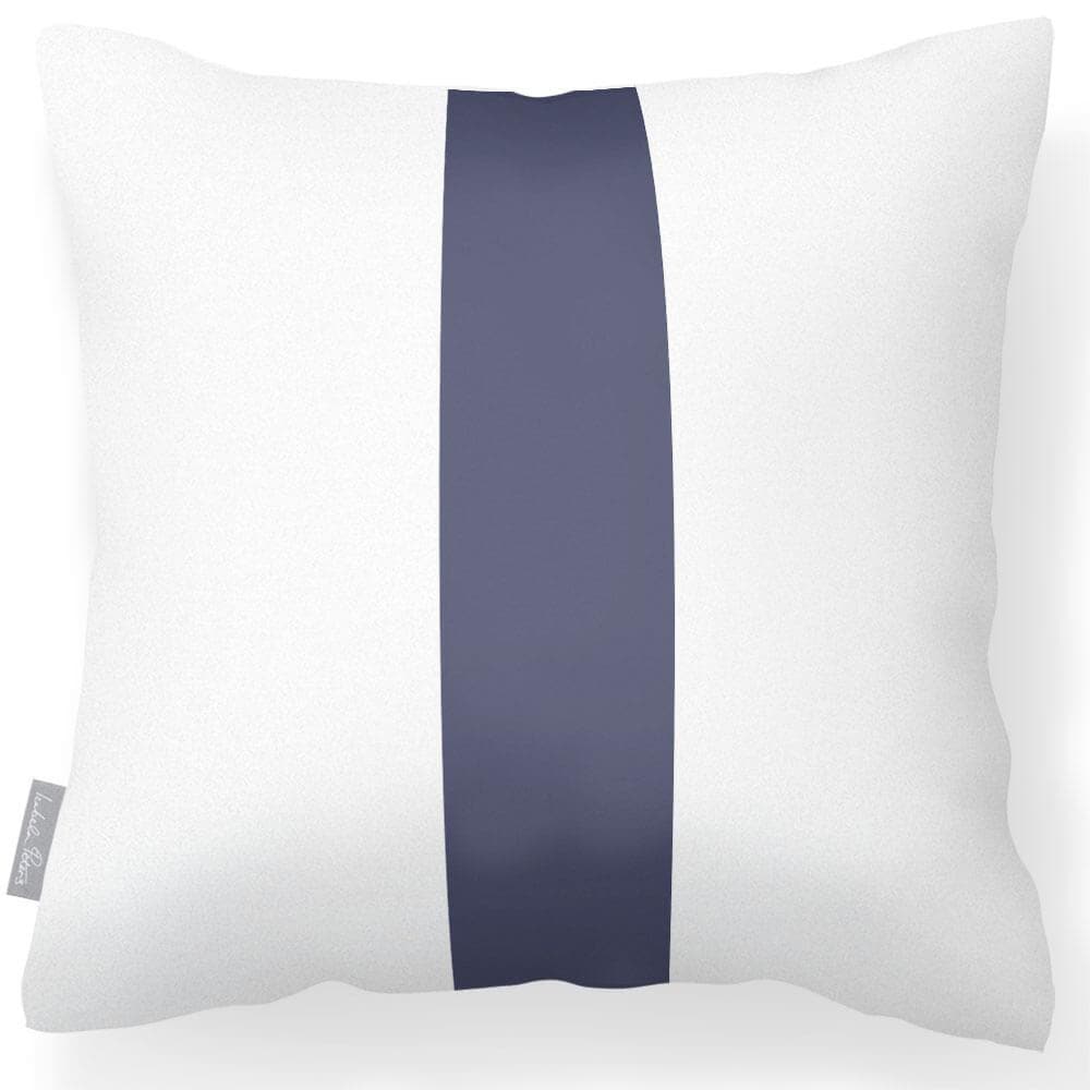 Outdoor Garden Waterproof Cushion - 1 Stripe - Graphite 43 x 43 cm by Izabela Peters