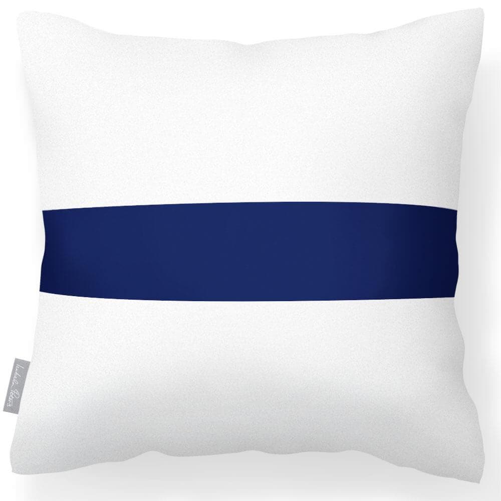 Outdoor Garden Waterproof Cushion - 1 Stripe Horizontal - Midnight 50 x 50 cm by Izabela Peters