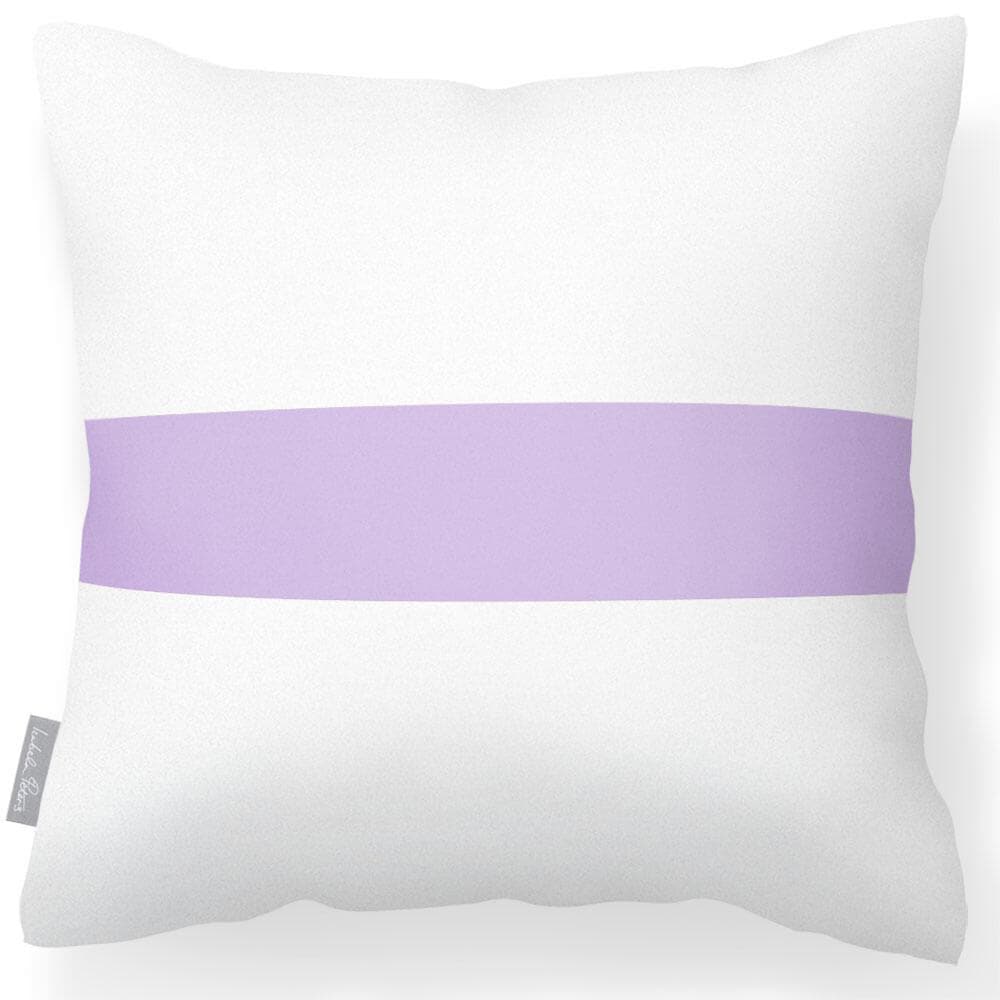Outdoor Garden Waterproof Cushion - 1 Stripe Horizontal - Violet 50 x 50 cm by Izabela Peters