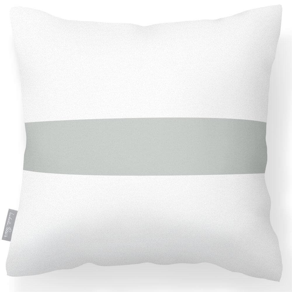 Outdoor Garden Waterproof Cushion - 1 Stripe Horizontal - Storm Grey 50 x 50 cm by Izabela Peters