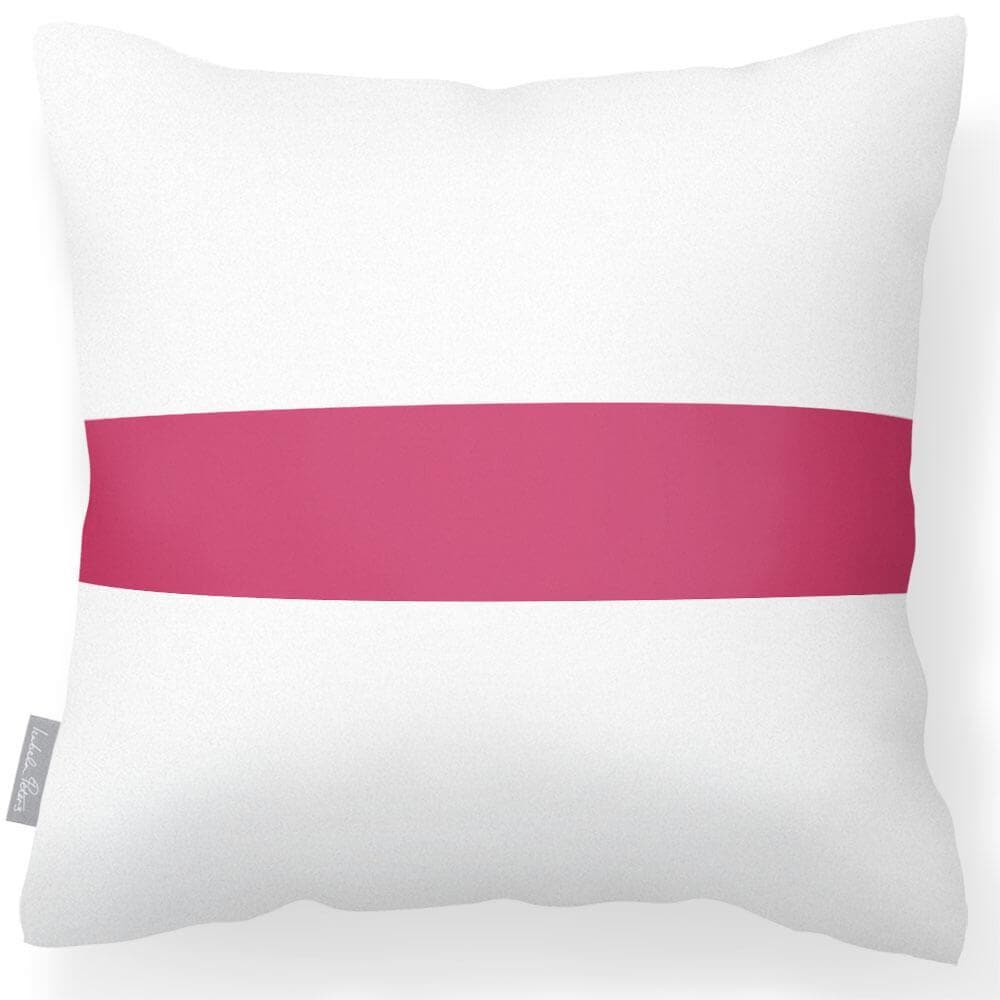 Outdoor Garden Waterproof Cushion - 1 Stripe Horizontal - Pink 50 x 50 cm by Izabela Peters