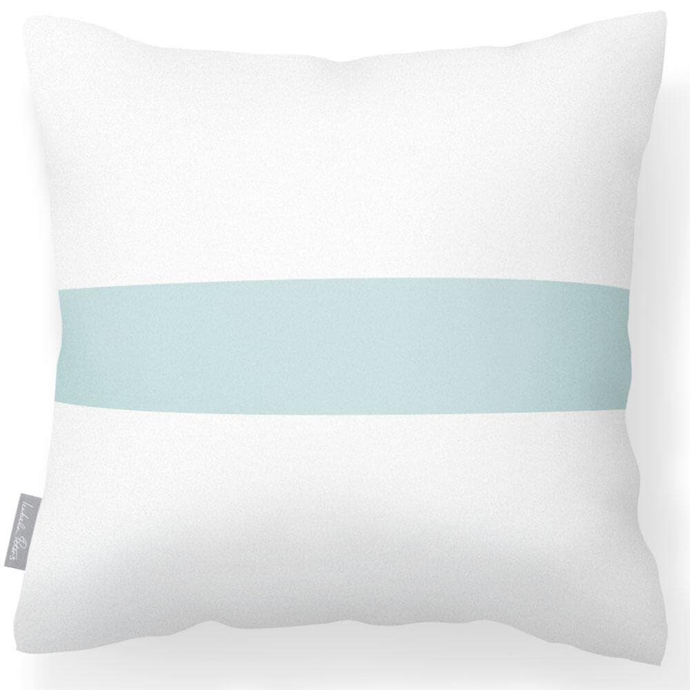 Outdoor Garden Waterproof Cushion - 1 Stripe Horizontal - Duck Egg 50 x 50 cm by Izabela Peters