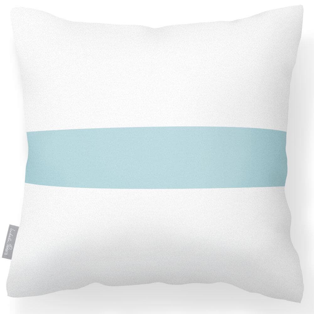 Outdoor Garden Waterproof Cushion - 1 Stripe Horizontal - Celeste Blue 50 x 50 cm by Izabela Peters