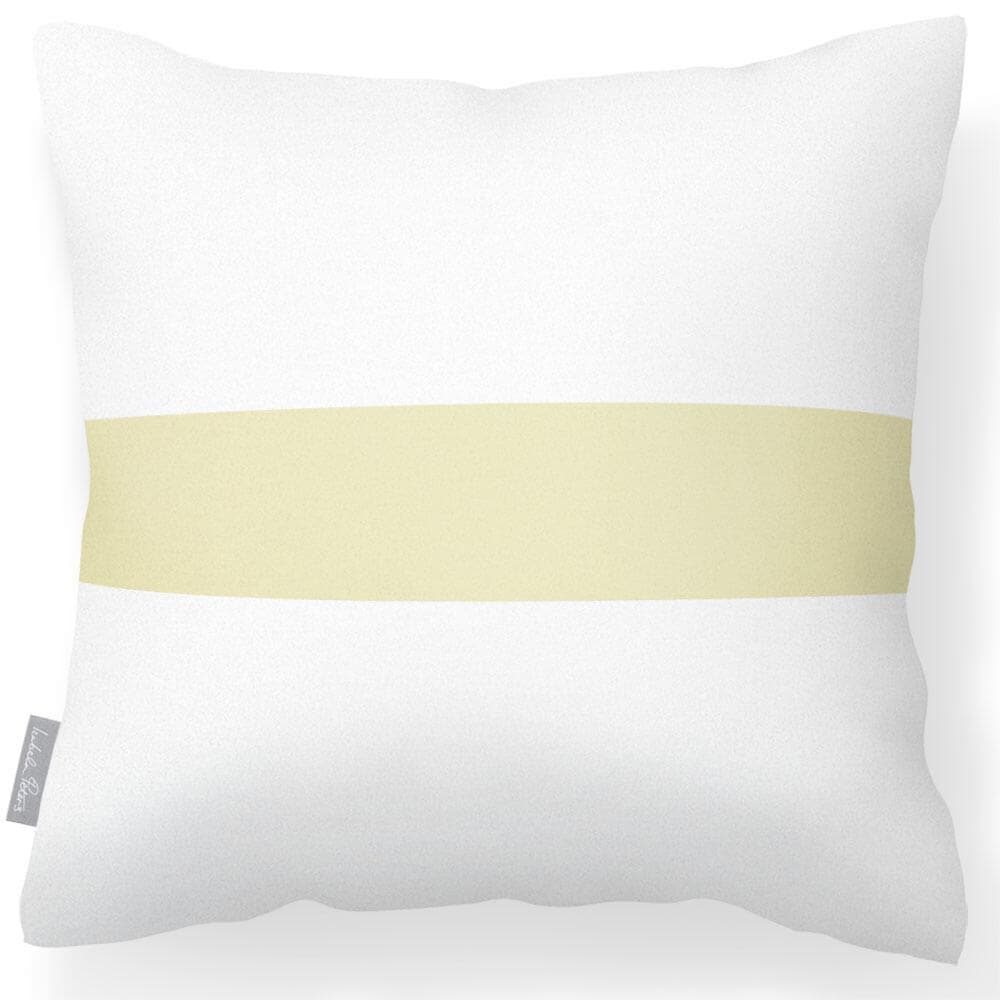 Outdoor Garden Waterproof Cushion - 1 Stripe Horizontal - Cream 50 x 50 cm by Izabela Peters