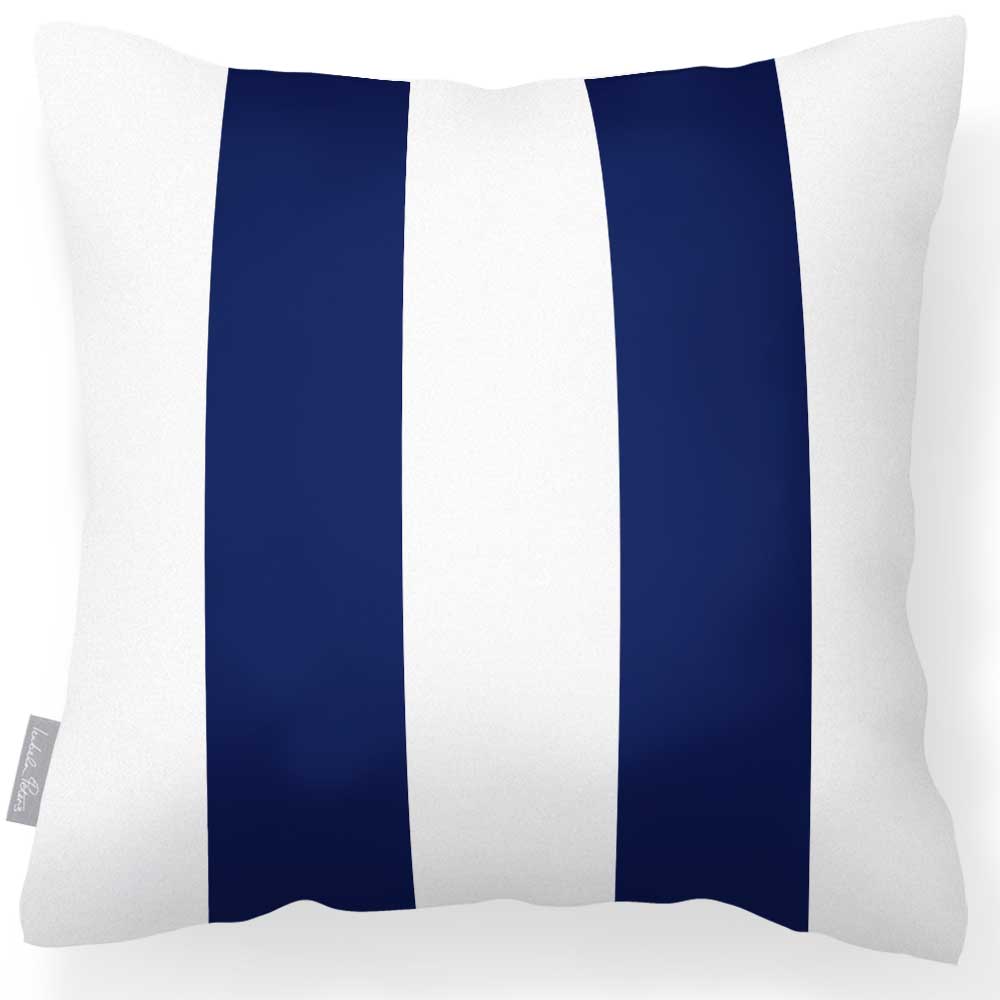 Outdoor Garden Waterproof Cushion - 2 Stripes - Midnight 50 x 50 cm by Izabela Peters