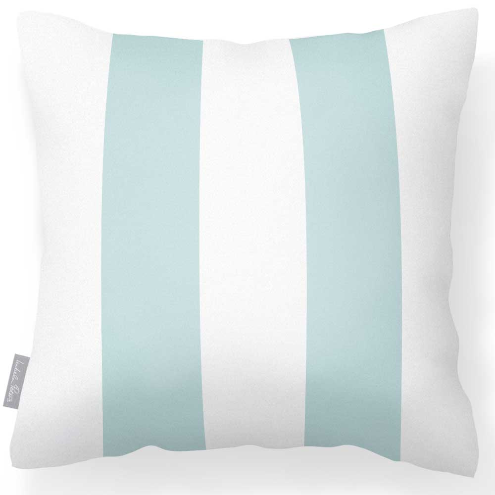 Outdoor Garden Waterproof Cushion - 2 Stripes - Duck Egg 50 x 50 cm by Izabela Peters