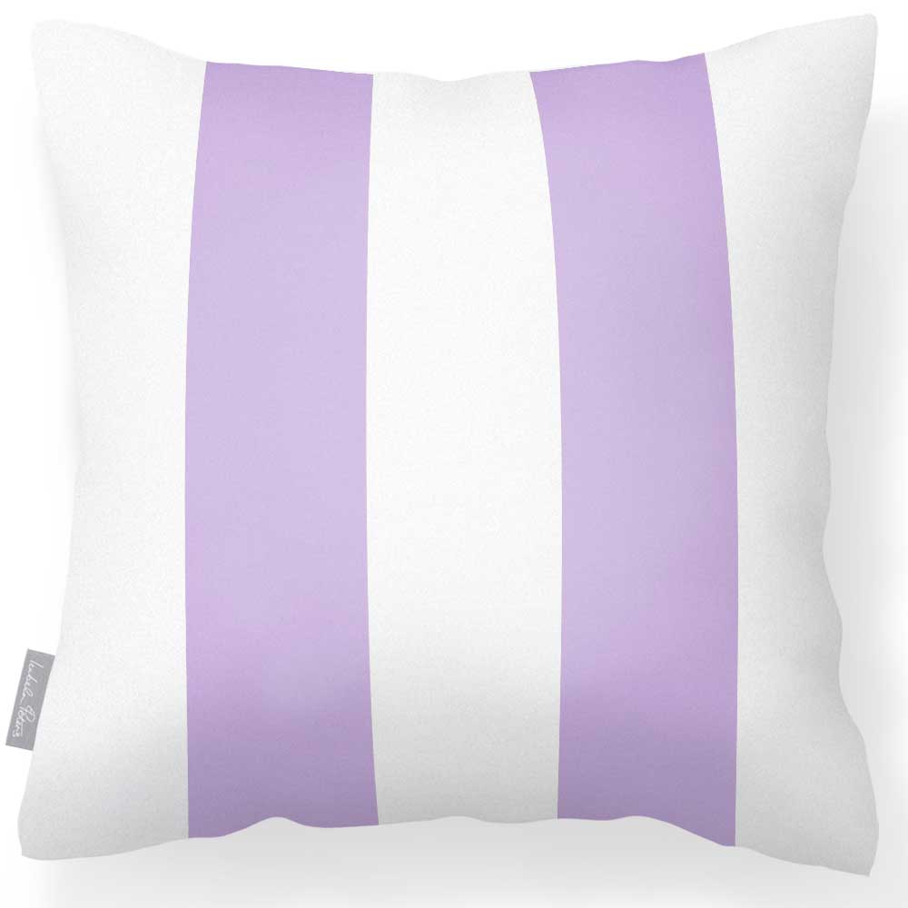 Outdoor Garden Waterproof Cushion - 2 Stripes - Violet 50 x 50 cm by Izabela Peters