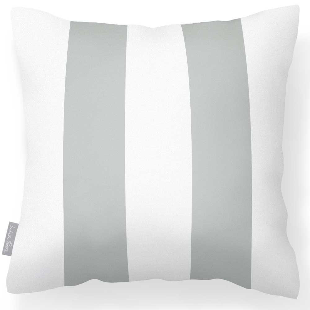 Outdoor Garden Waterproof Cushion - 2 Stripes - Storm Grey 50 x 50 cm by Izabela Peters