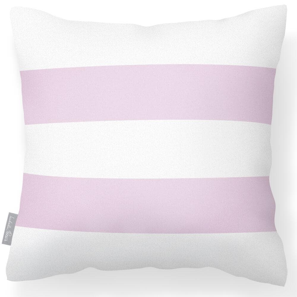 Outdoor Garden Waterproof Cushion - 2 Stripes Horizontal - Blush Pink 50 x 50 cm by Izabela Peters