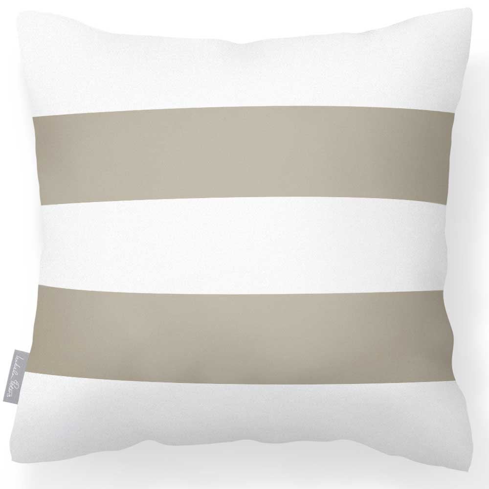 Outdoor Garden Waterproof Cushion - 2 Stripes Horizontal - Twill 50 x 50 cm by Izabela Peters