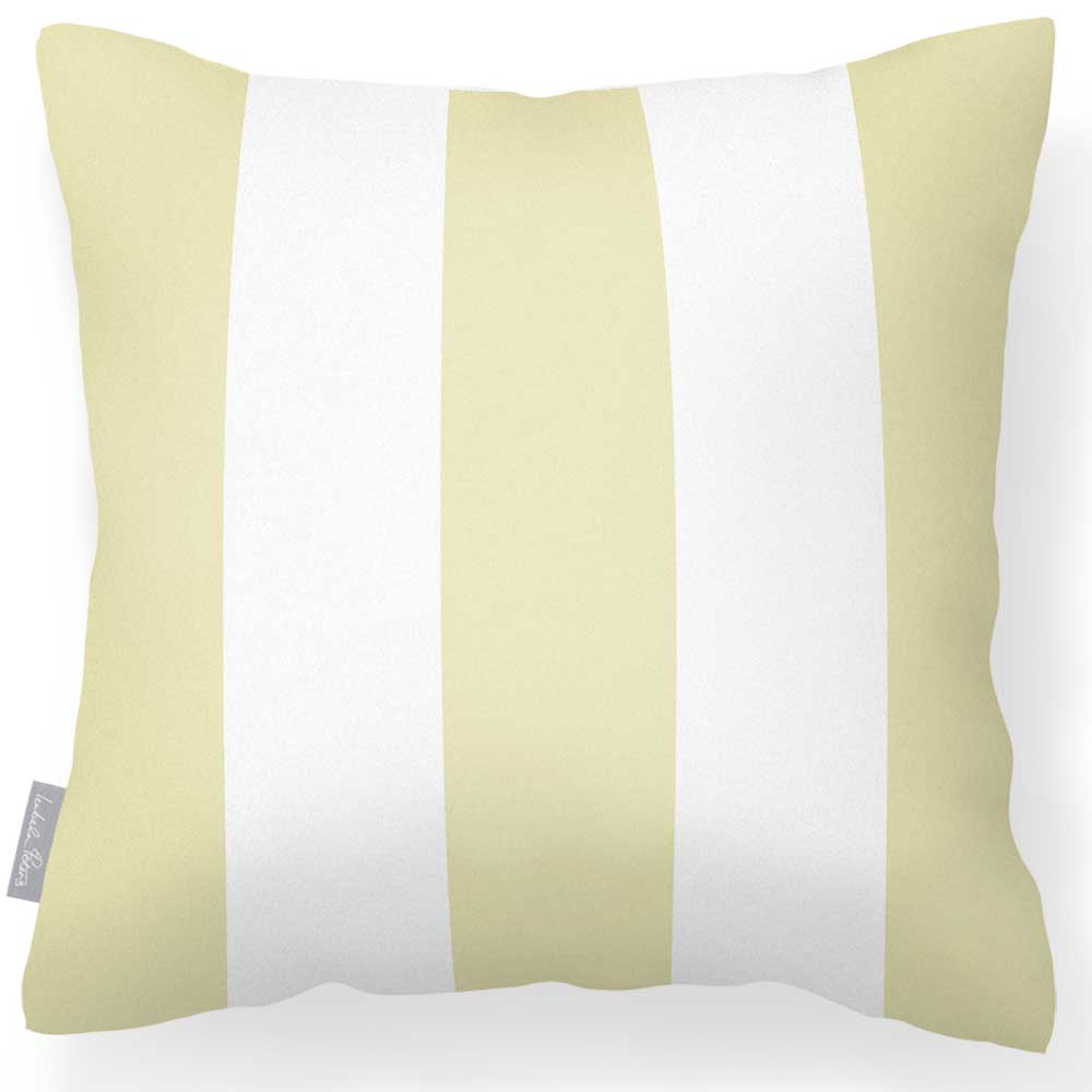 Outdoor Garden Waterproof Cushion - 3 Stripes - Cream 50 x 50 cm by Izabela Peters
