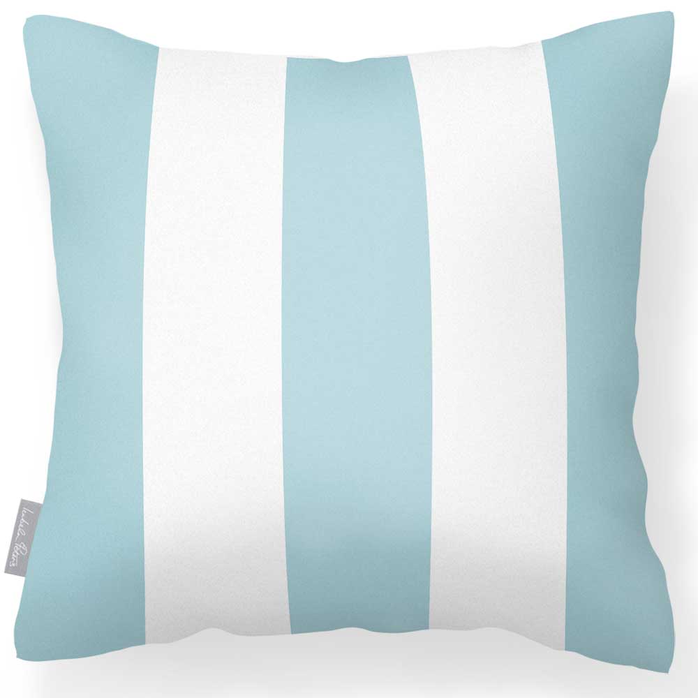 Outdoor Garden Waterproof Cushion - 3 Stripes - Celeste Blue 50 x 50 cm by Izabela Peters