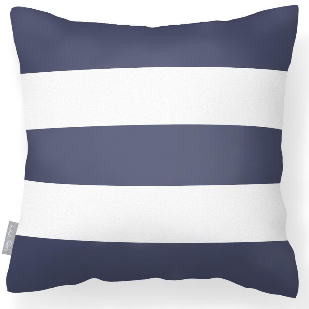 Outdoor Garden Waterproof Cushion - 3 Stripes Horizontal - Burnt Orange 50 x 50 cm by Izabela Peters