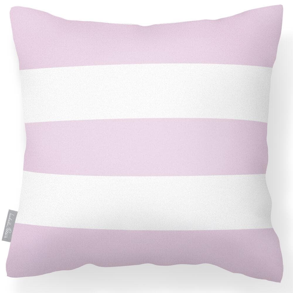 Outdoor Garden Waterproof Cushion - 3 Stripes Horizontal - Blush Pink 50 x 50 cm by Izabela Peters