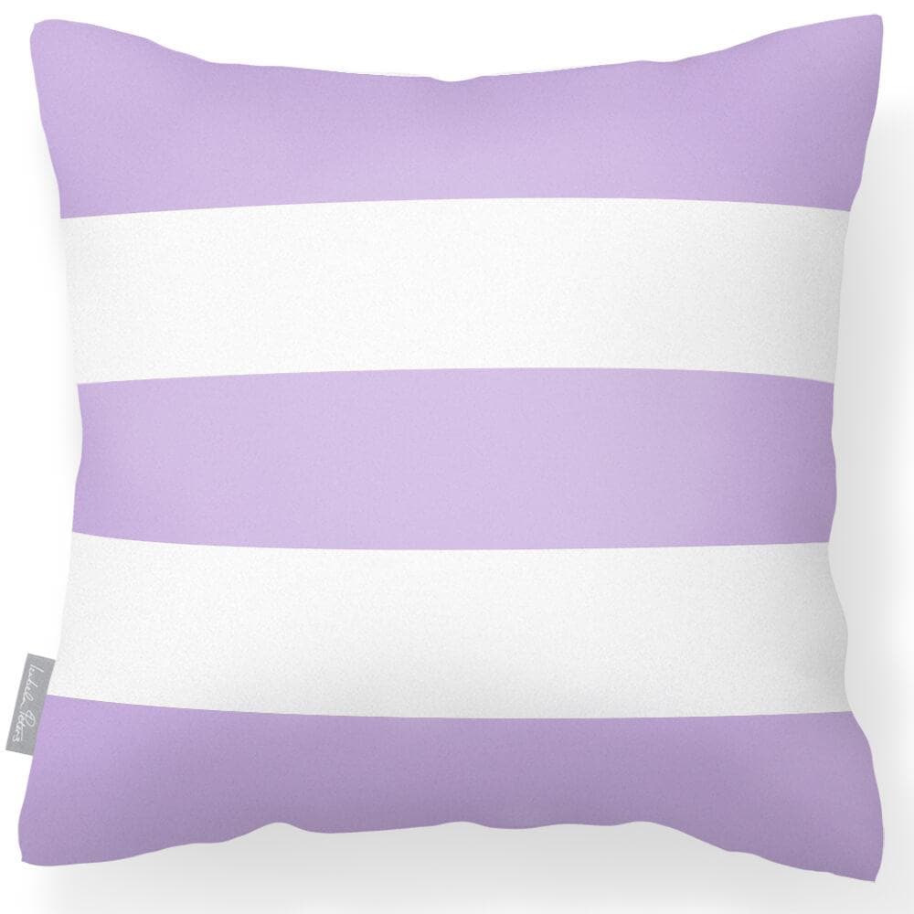 Outdoor Garden Waterproof Cushion - 3 Stripes Horizontal - Violet 50 x 50 cm by Izabela Peters
