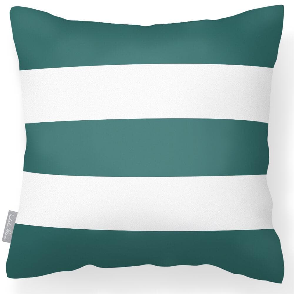 Outdoor Garden Waterproof Cushion - 3 Stripes Horizontal - Forest Biome 50 x 50 cm by Izabela Peters