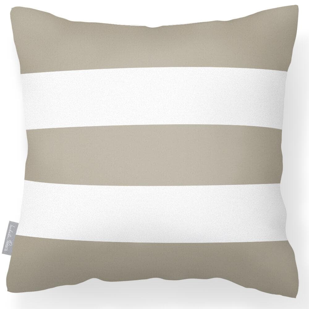 Outdoor Garden Waterproof Cushion - 3 Stripes Horizontal - Twill 50 x 50 cm by Izabela Peters