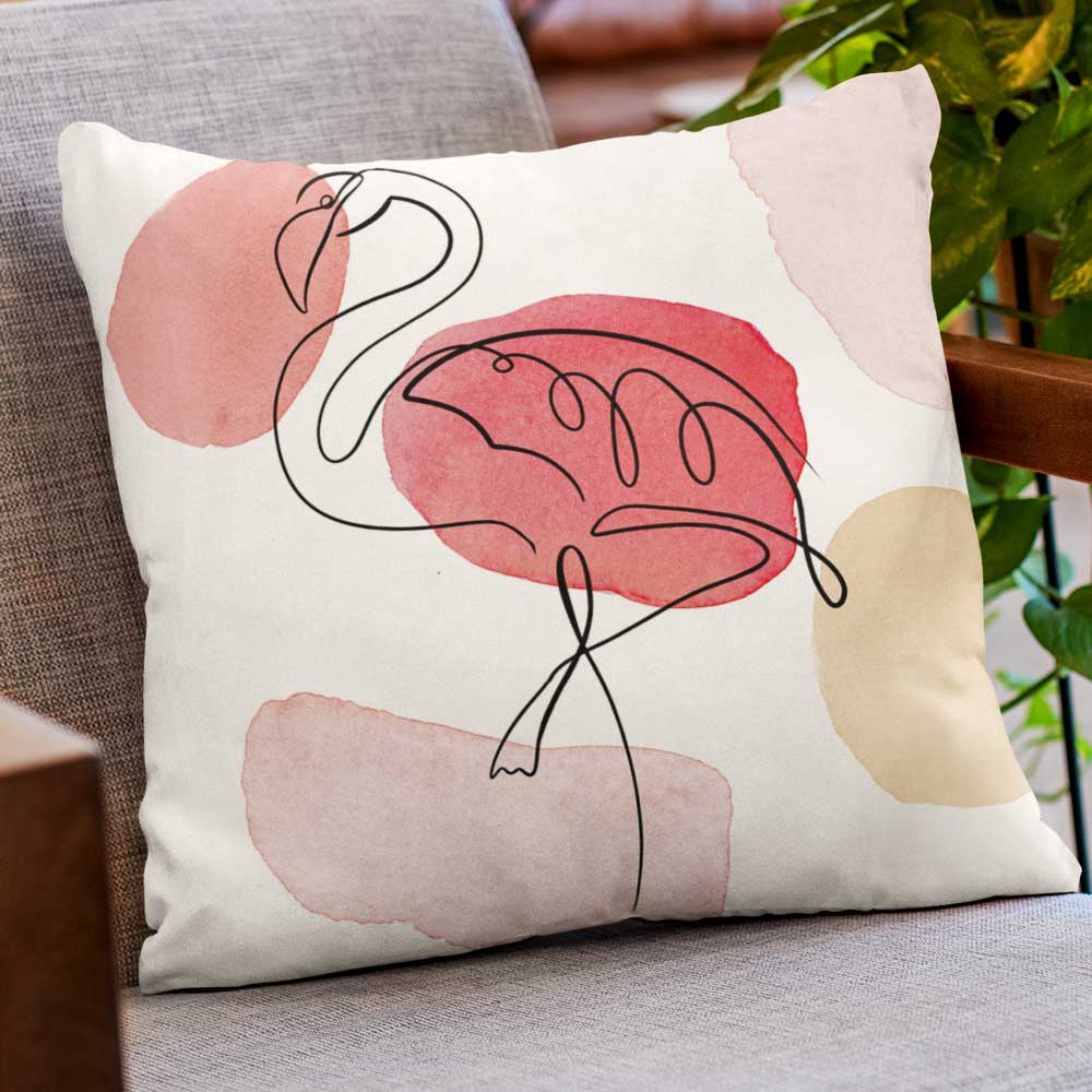 Outdoor Garden Waterproof Cushion - Abstract Flamingo - 40 x 40 cm by Izabela Peters
