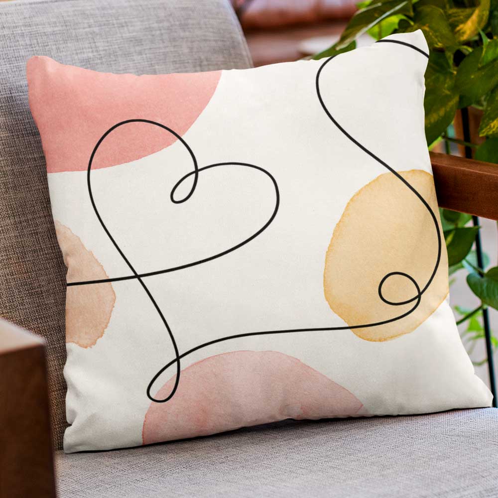 Outdoor Garden Waterproof Cushion - Abstract Heart - 40 x 40 cm by Izabela Peters