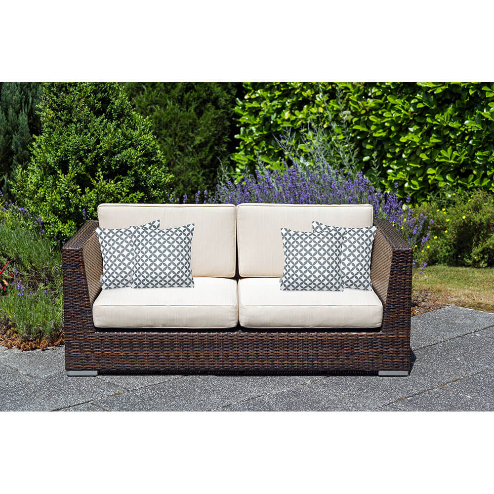 Outdoor Garden Waterproof Cushion - Bahia - Grey And White 50 x 50 cm by Izabela Peters