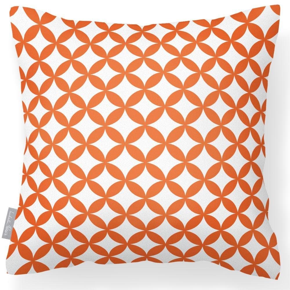 Outdoor Garden Waterproof Cushion - Bahia - Morc Orange And White 50 x 50 cm by Izabela Peters