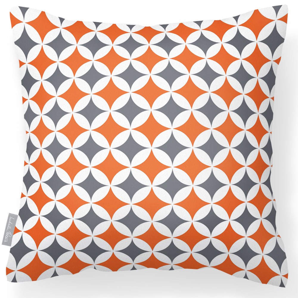 Outdoor Garden Waterproof Cushion - Bahia - Mustard And Grey 50 x 50 cm by Izabela Peters