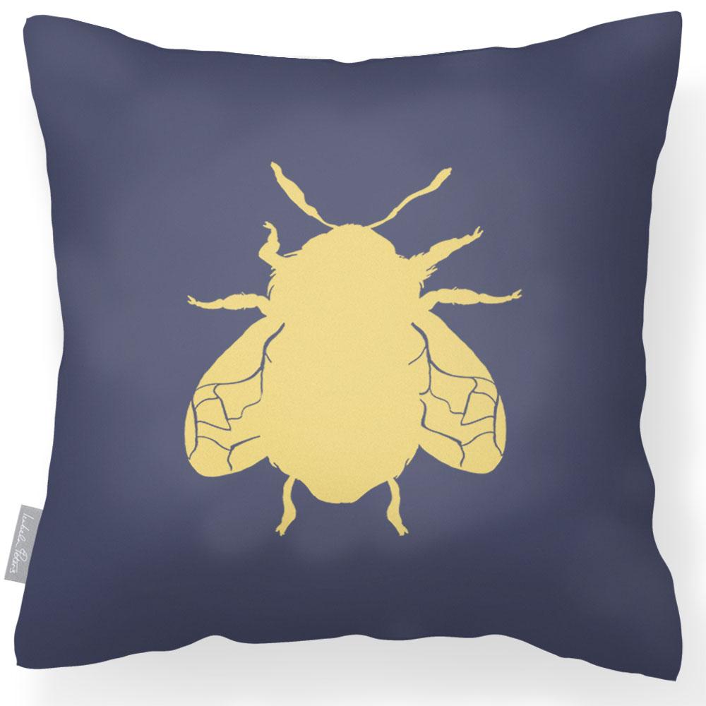 Outdoor Garden Waterproof Cushion - Bee - Graphite 43 x 43 cm by Izabela Peters