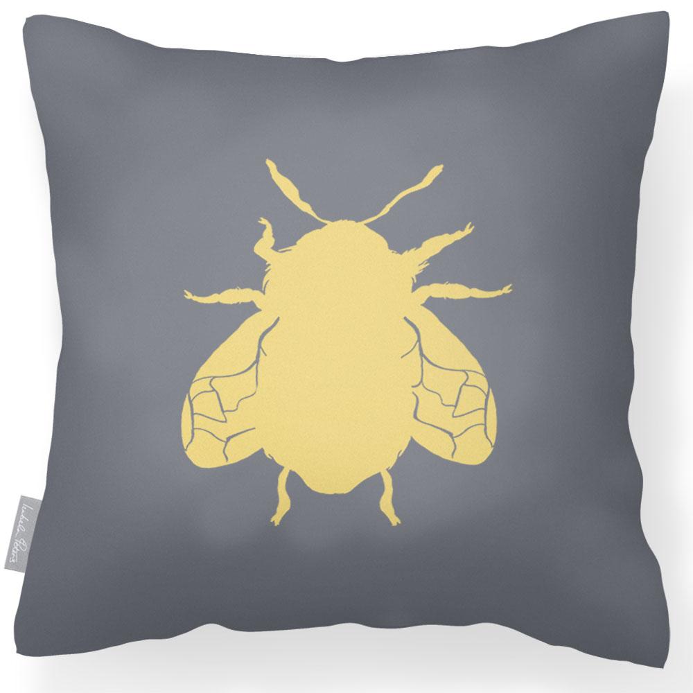 Outdoor Garden Waterproof Cushion - Bee - Grey 50 x 50 cm by Izabela Peters