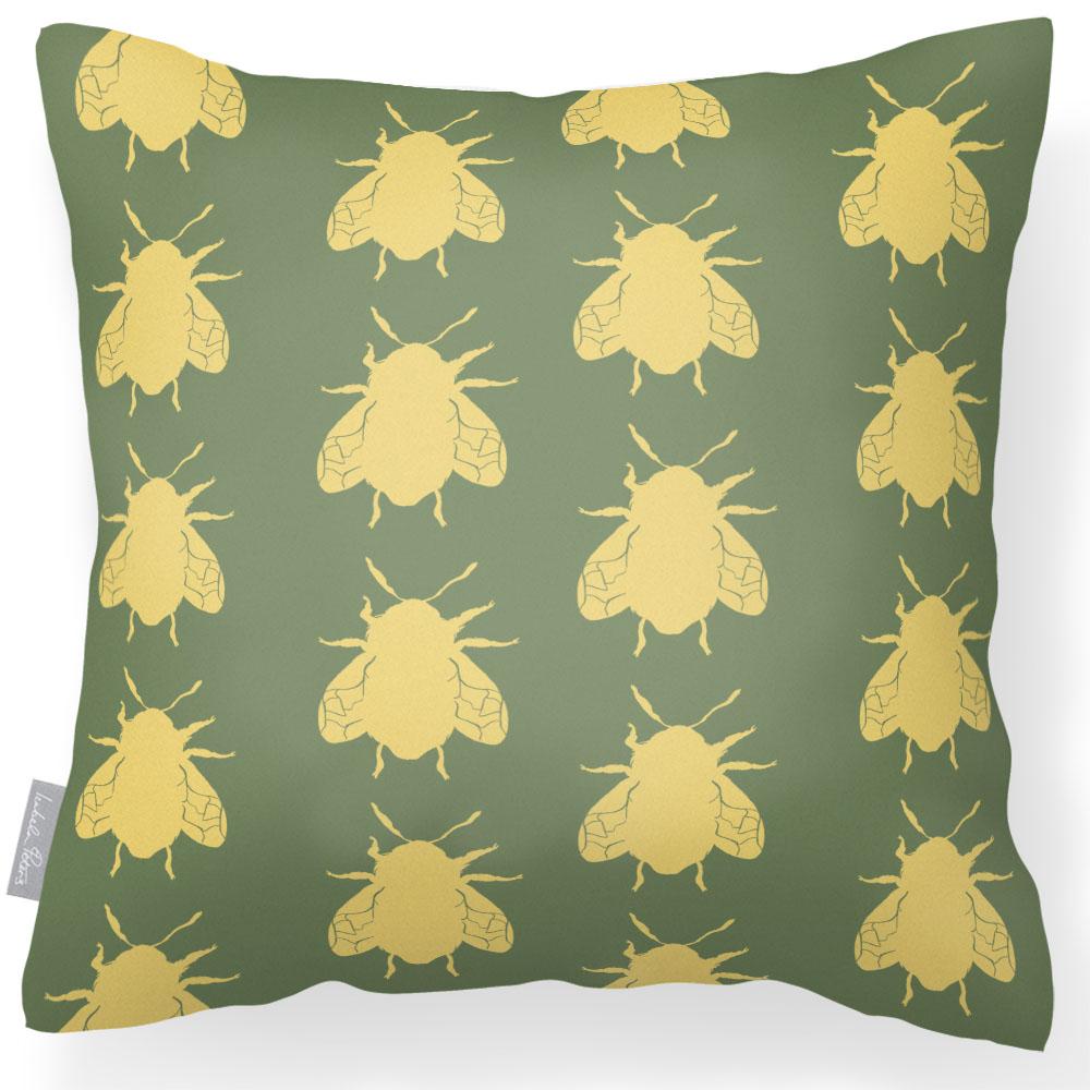 Outdoor Garden Waterproof Cushion - Bees - Sage 50 x 50 cm by Izabela Peters