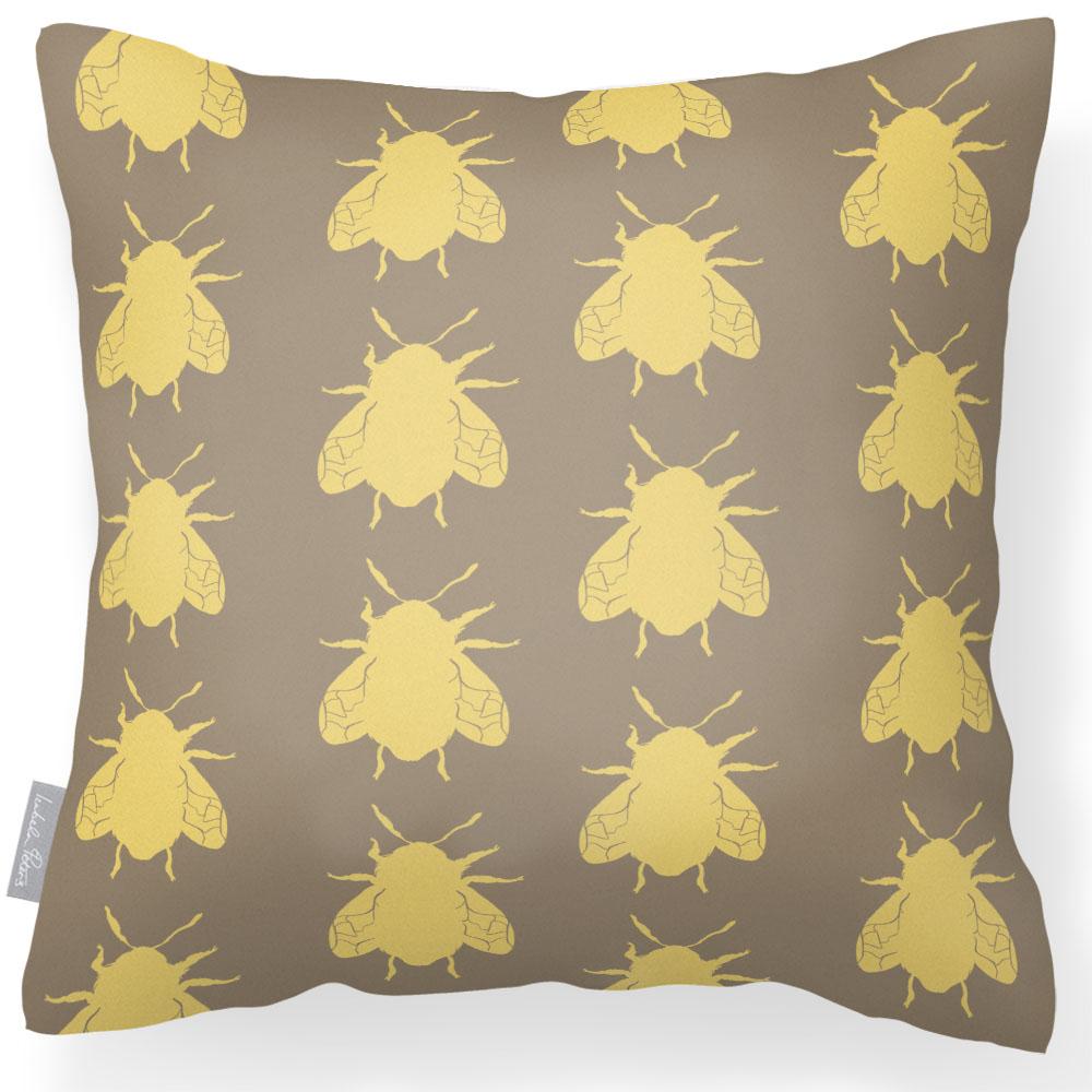 Outdoor Garden Waterproof Cushion - Bees - Taupe 50 x 50 cm by Izabela Peters