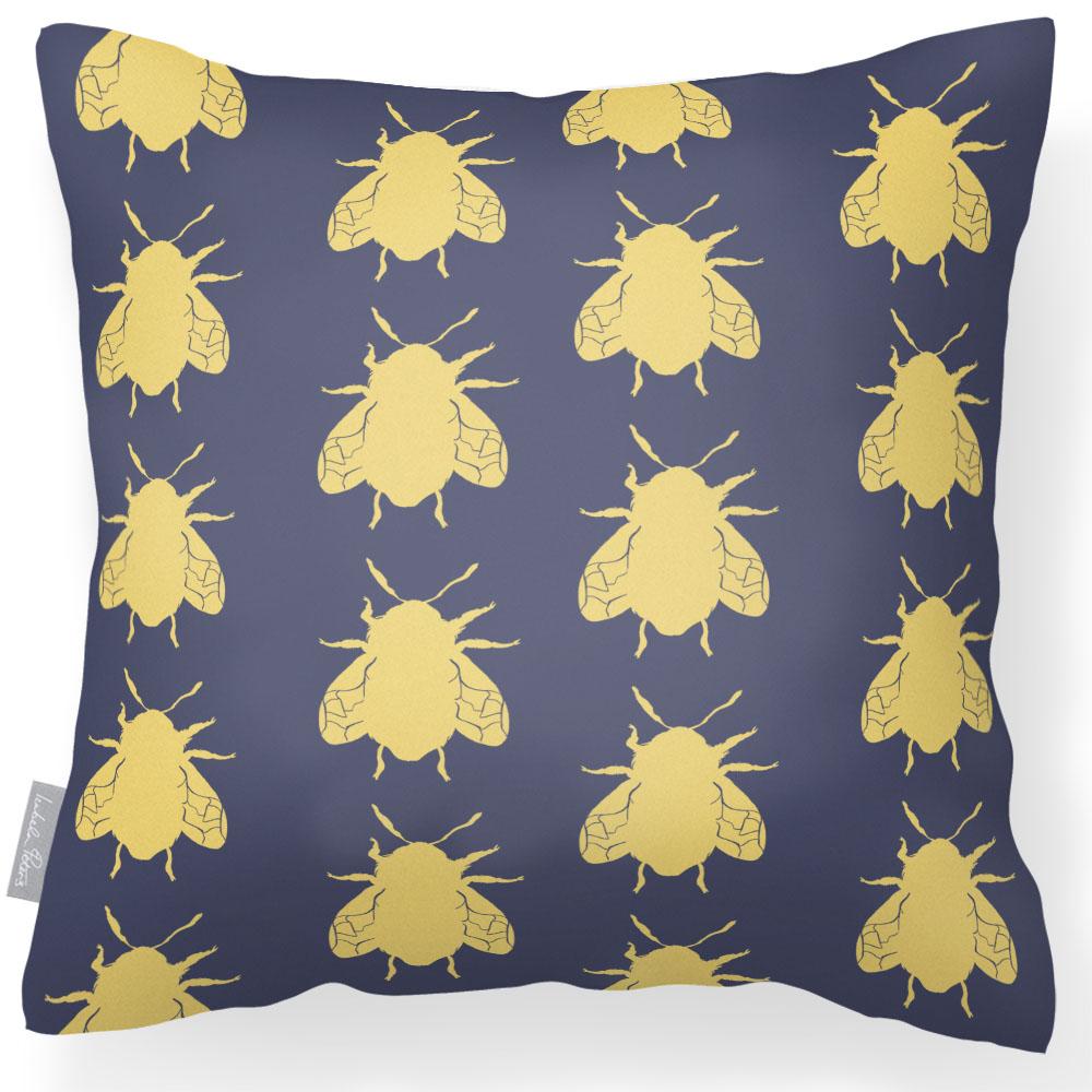 Outdoor Garden Waterproof Cushion - Bees - Cream 50 x 50 cm by Izabela Peters