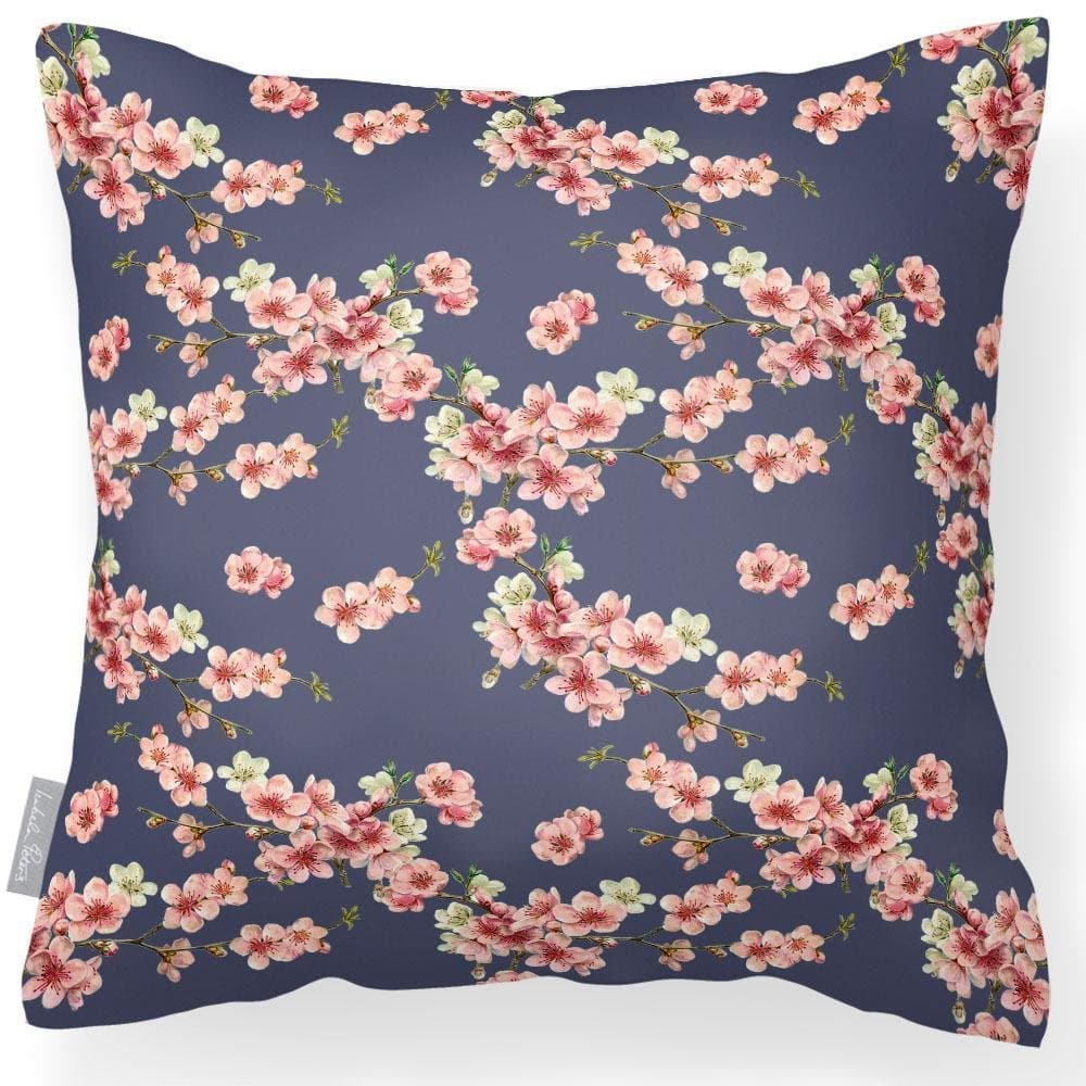 Outdoor Garden Waterproof Cushion - Cherry Blossom - Duck Egg 50 x 50 cm by Izabela Peters