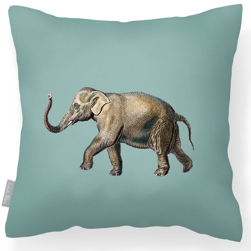 Outdoor Garden Waterproof Cushion - Elephant - Blue Surf 45 x 45 cm by Izabela Peters